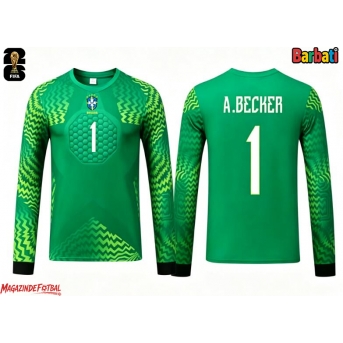 Brazilia Alisson Becker #1 Portarii Tricou Fotbal Replică Mondial 2026 Barbati Deplasare Mâneci Lungi
